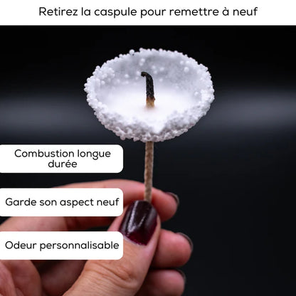 Bougie en perles de cire – Rechargeable & personnalisable – Poudrée Paris – 500g