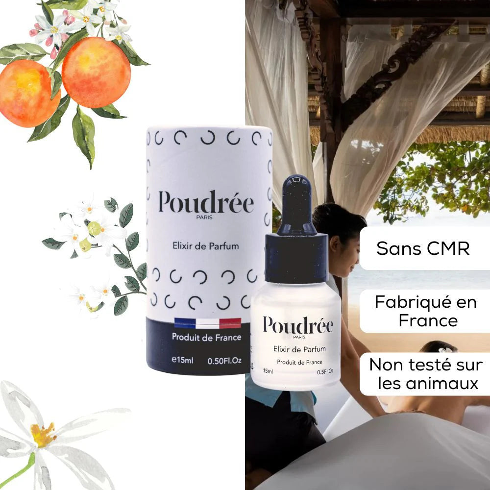 Coffret – Bougie parfumée, Élixir, Récipient, Briquet et Éteignoir – Poudrée Paris