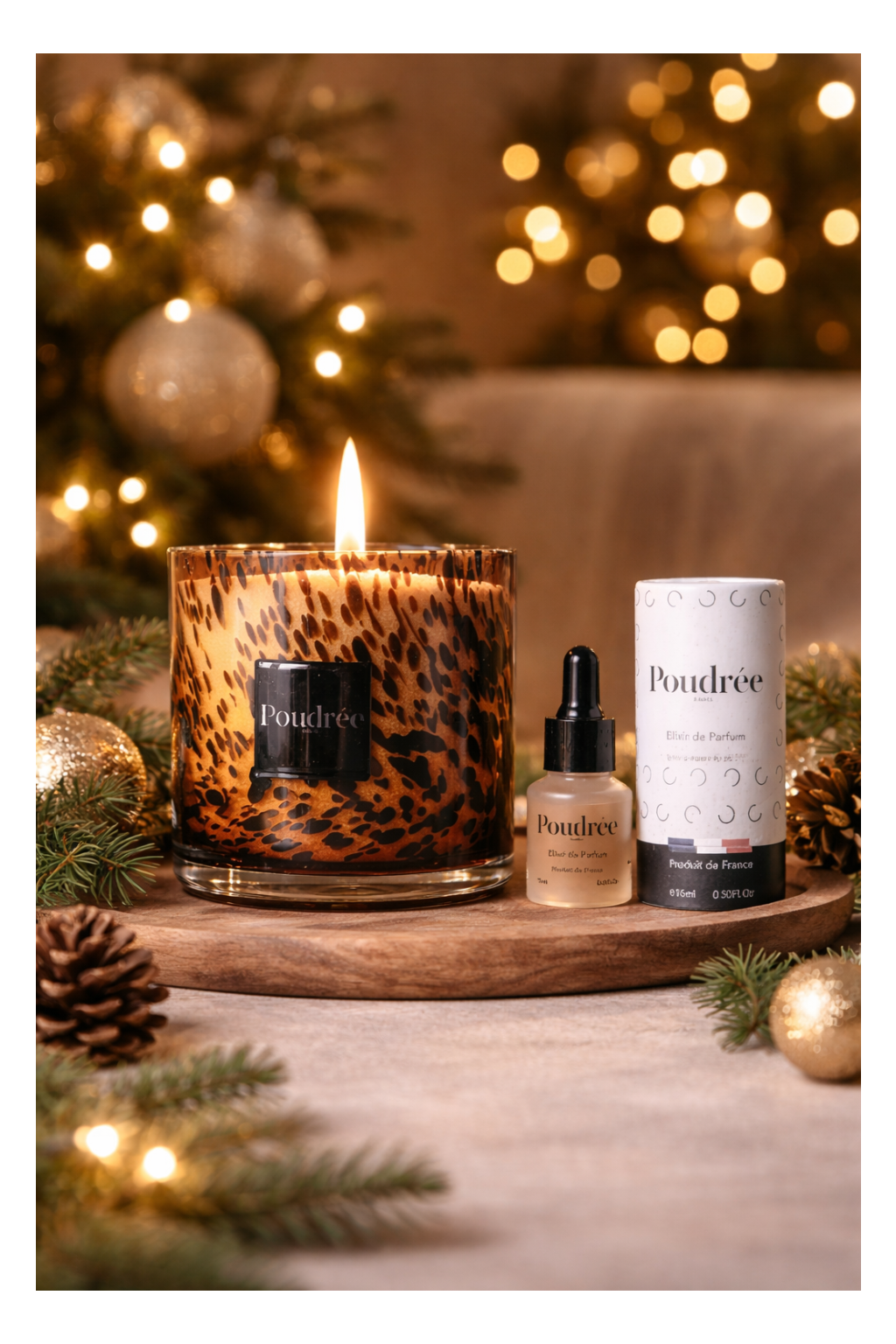 photo bougie en perle de cire avec son elixir