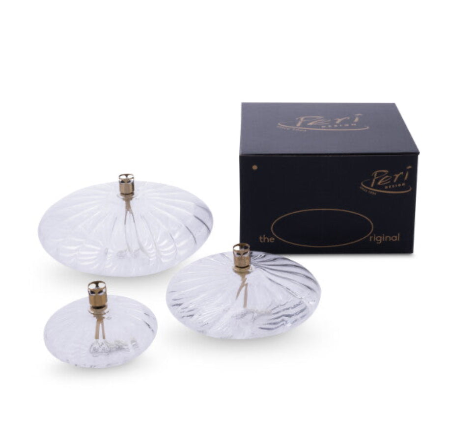 Pack Trio de Lampes à Huile Striées + Bouteille de Paraffine Offerte – Peri Living