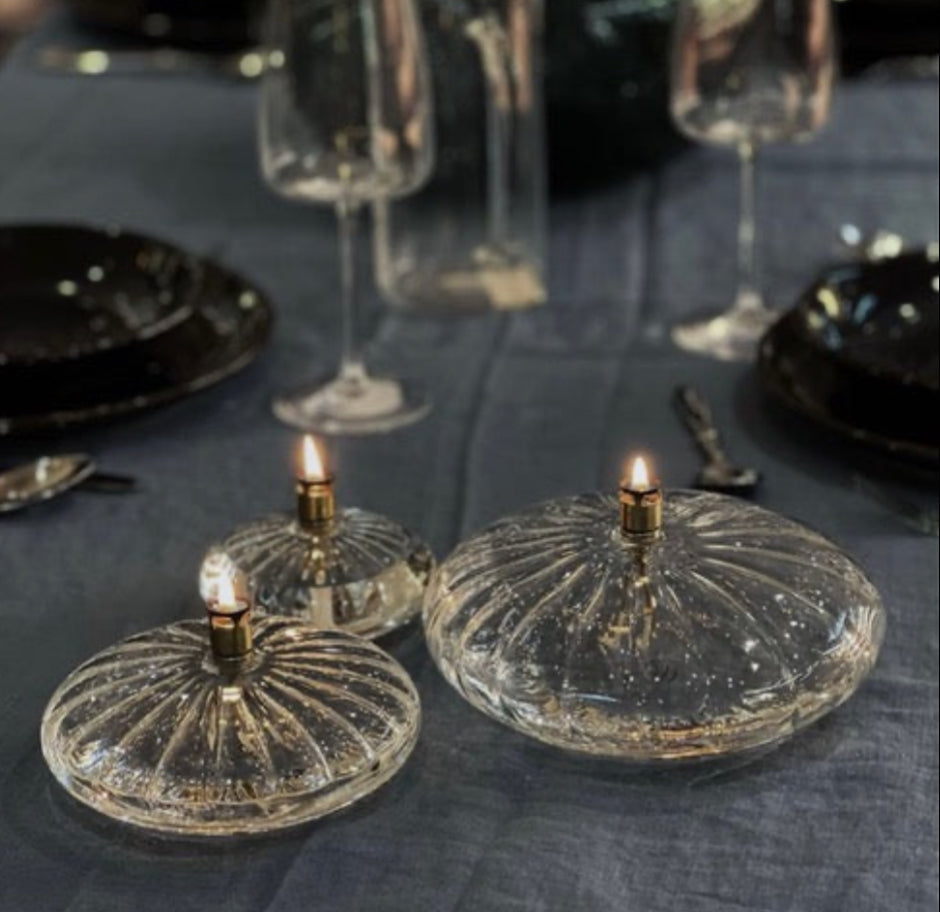Pack Trio de Lampes à Huile Striées + Bouteille de Paraffine Offerte – Peri Living