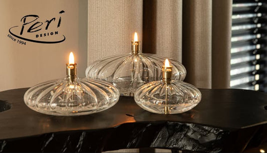 Pack Trio de Lampes à Huile Striées + Bouteille de Paraffine Offerte – Peri Living