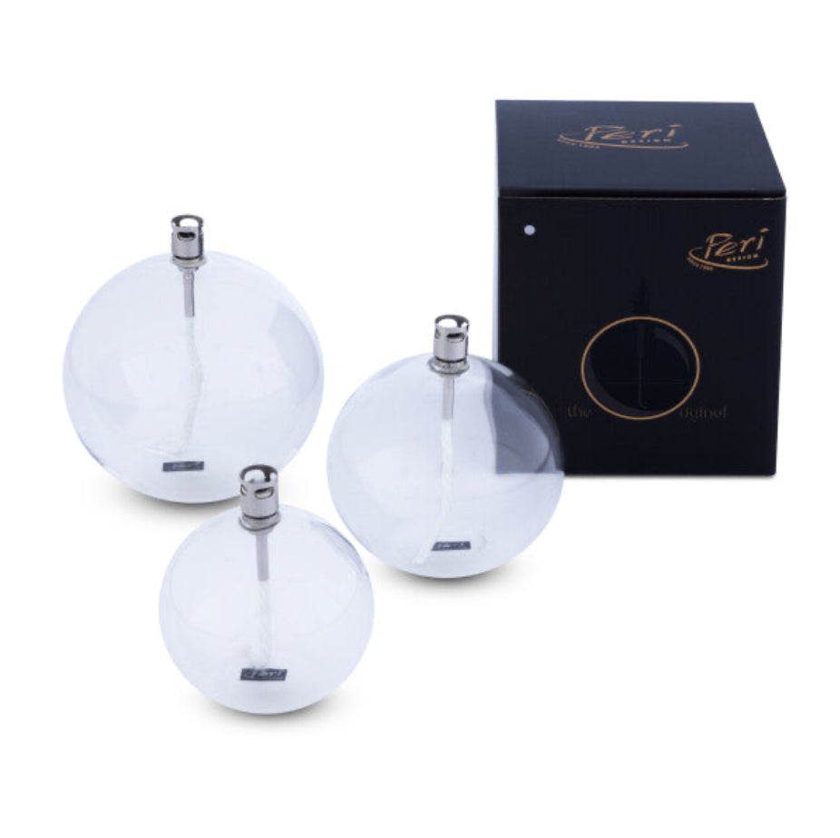 Pack Trio de Lampes à Huile Boules + Bouteille de Paraffine Offerte – Peri Living