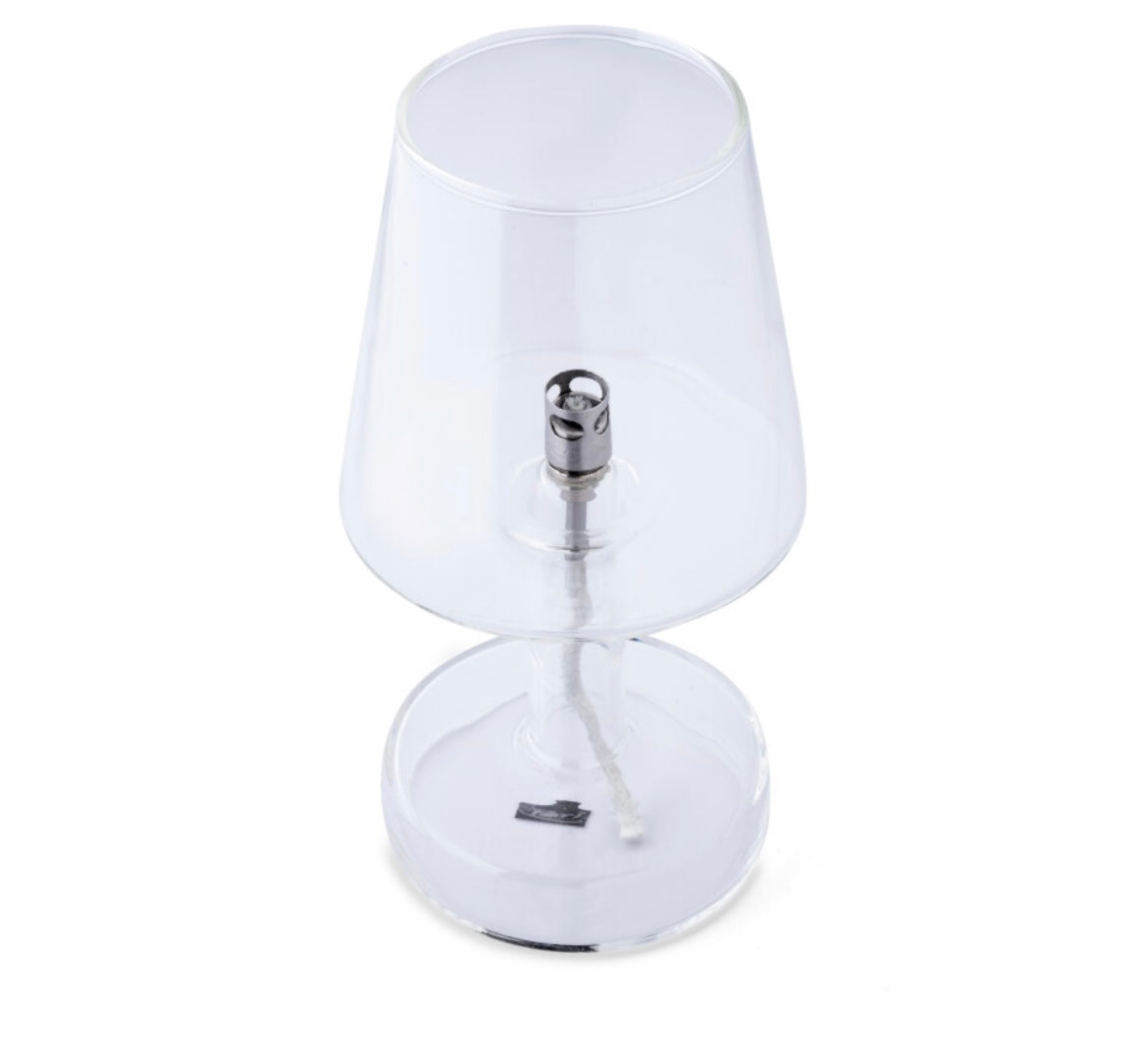 Lampe à Huile Salon Clair – Verre Soufflé Transparent – Peri Living