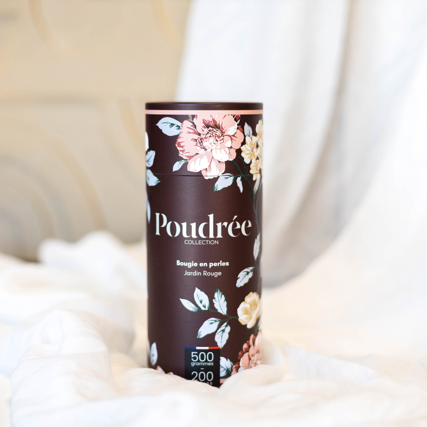 Bougie parfumée en perles blanches Poudrée Paris – Collection Héritage