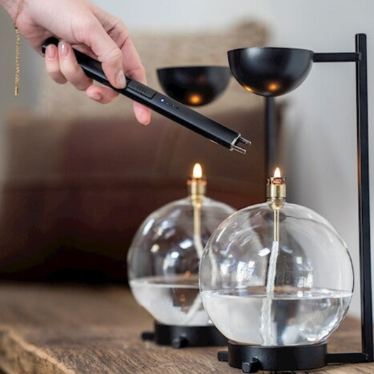 Briquet rechargeable à arc électrique pour lampes à huile, bougies et photophores