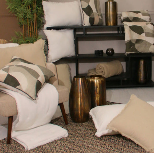 Coussin ROMANE en gaze de coton lavé