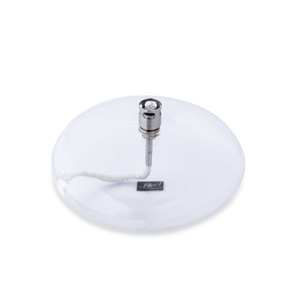 Lampe à huile Disque – Verre Soufflé Transparent – Peri Living