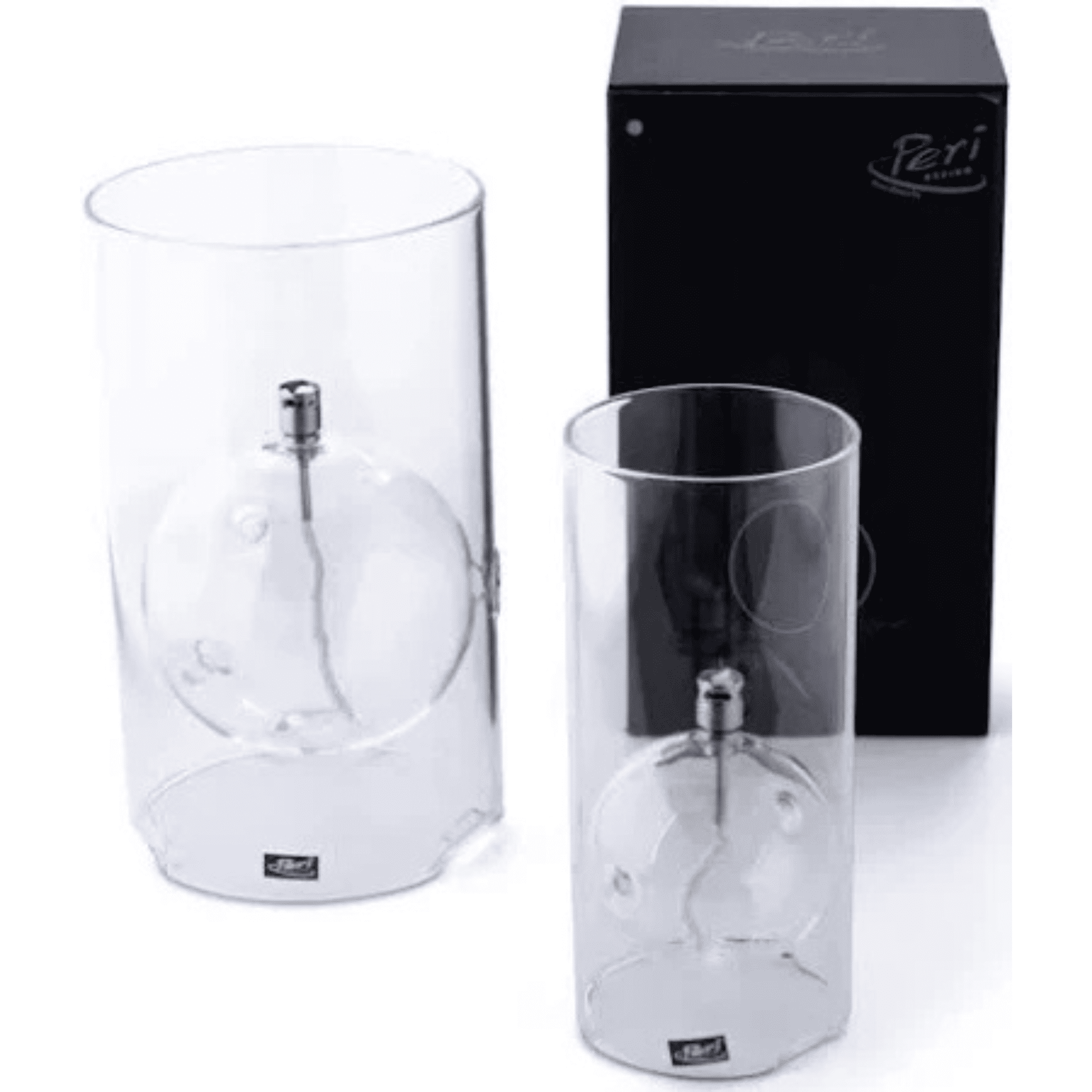 Lampe à huile photophore Chrome avec pack