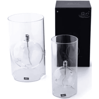 Lampe à huile photophore Chrome avec pack