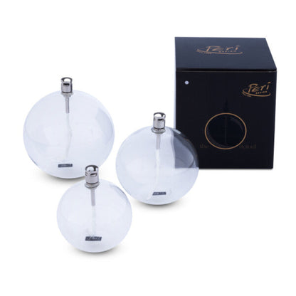 photo des trois tailles de lampe avec la boite